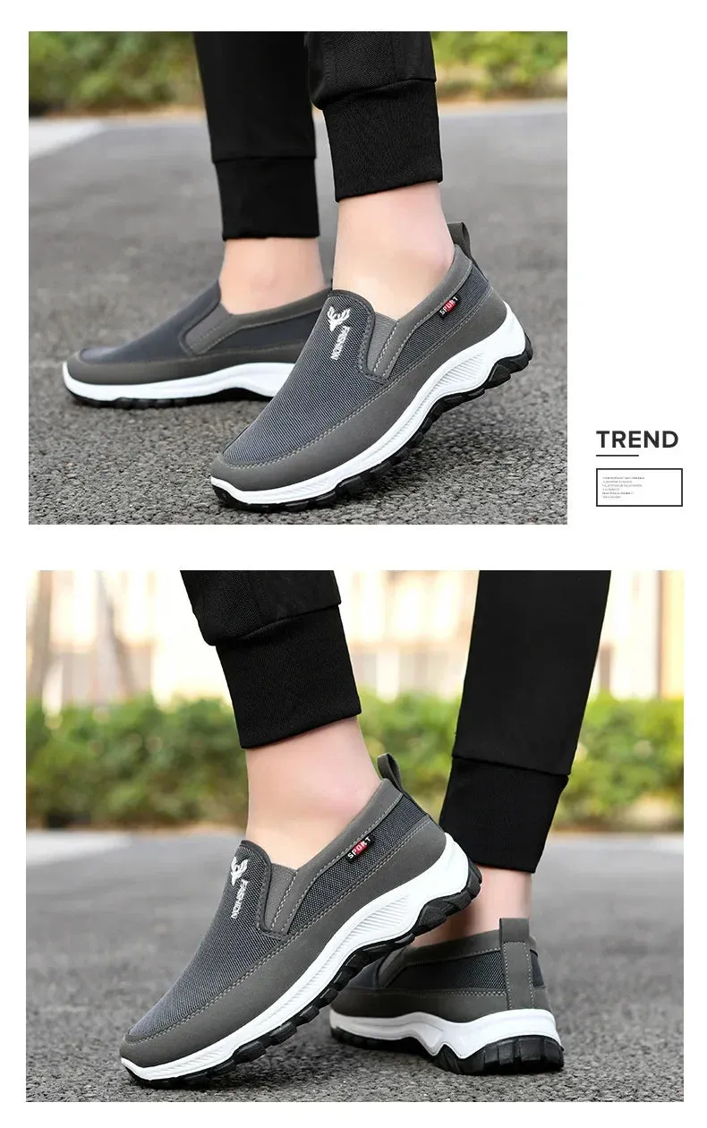 New autumn men's cloth shoes Mesh Breathable Non-Slip Loafers Casual Soft Sole Vulcanized Shoes Comfortable Sneakers Zapatos