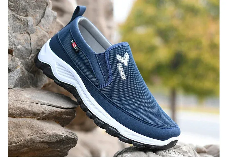 New autumn men's cloth shoes Mesh Breathable Non-Slip Loafers Casual Soft Sole Vulcanized Shoes Comfortable Sneakers Zapatos
