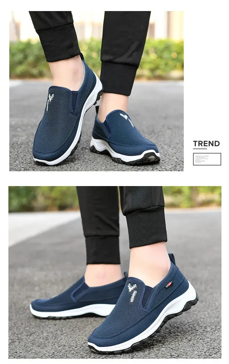 New autumn men's cloth shoes Mesh Breathable Non-Slip Loafers Casual Soft Sole Vulcanized Shoes Comfortable Sneakers Zapatos