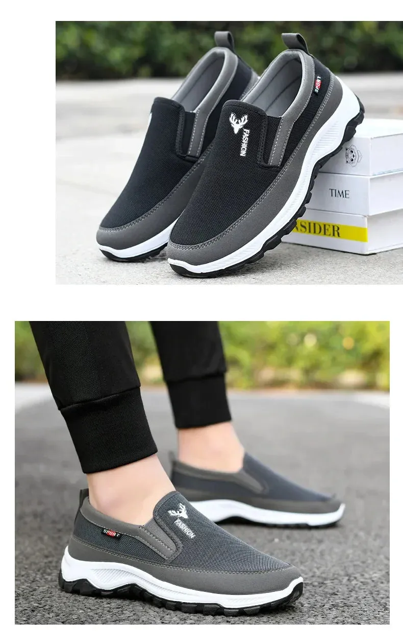 New autumn men's cloth shoes Mesh Breathable Non-Slip Loafers Casual Soft Sole Vulcanized Shoes Comfortable Sneakers Zapatos