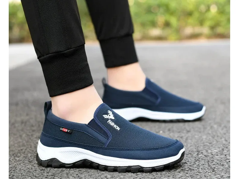 New autumn men's cloth shoes Mesh Breathable Non-Slip Loafers Casual Soft Sole Vulcanized Shoes Comfortable Sneakers Zapatos