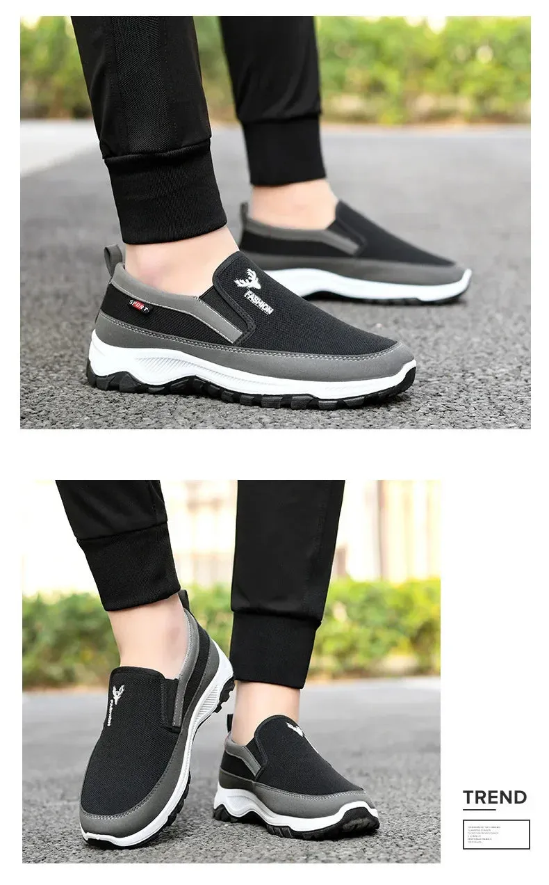 New autumn men's cloth shoes Mesh Breathable Non-Slip Loafers Casual Soft Sole Vulcanized Shoes Comfortable Sneakers Zapatos