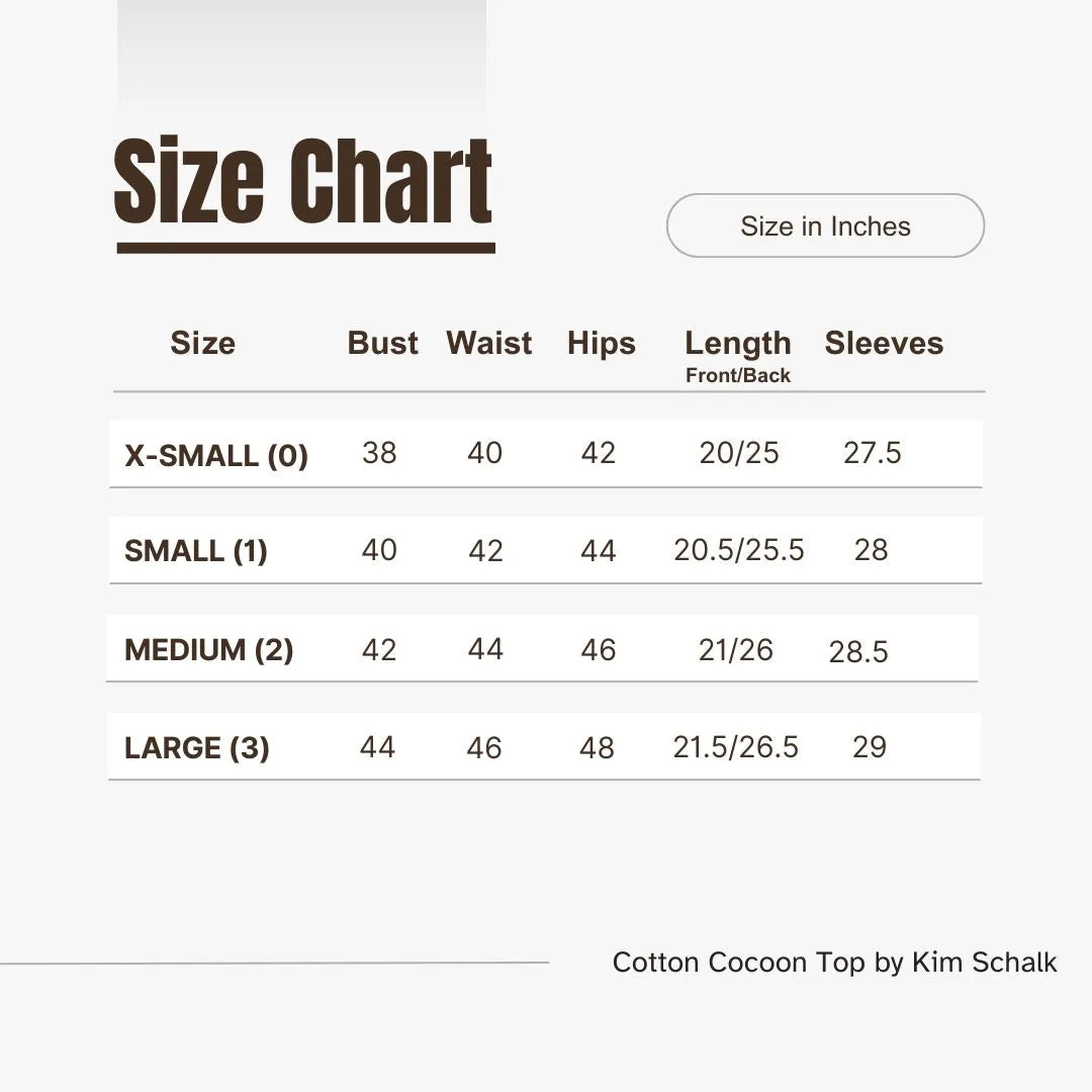 NEW! Cotton Cocoon Top in Navy Ombre by Kim Schalk