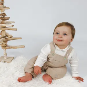 New In Mintini  Boys Beige Dungarees & Top