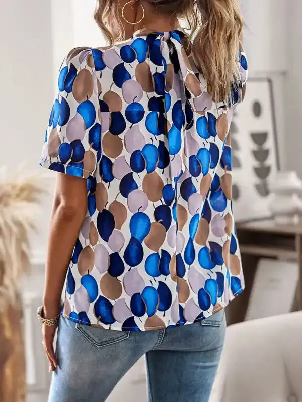 New irregular printing women’s short-sleeved shirt