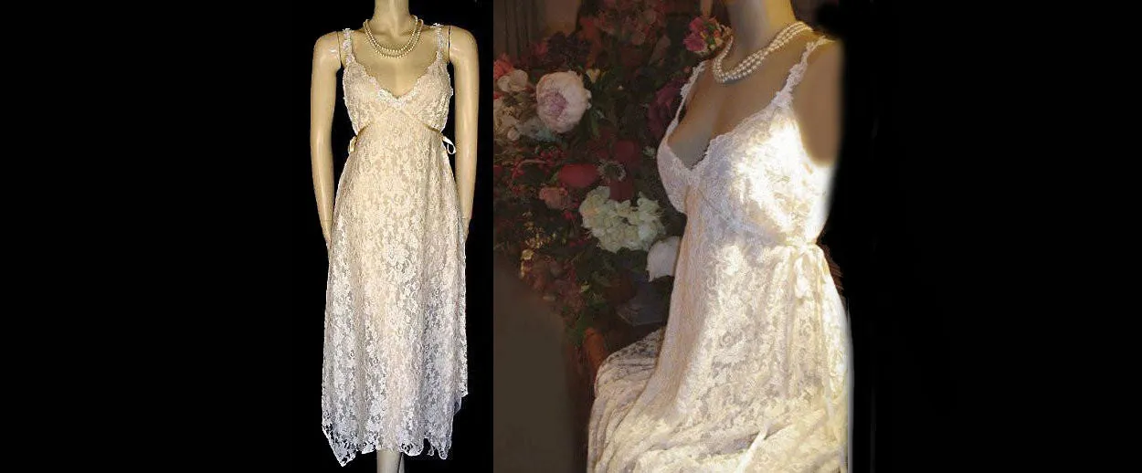 *NEW WITH TAG FROM NEIMAN MARCUS - EXQUISITE & RARE CLAIRE PETTIBONE BRIDAL TROUSSSEAU LACE NIGHTGOWN
