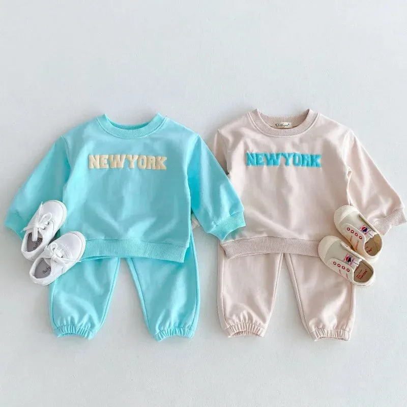 'NEW YORK' Long-Sleeved Jogger Set