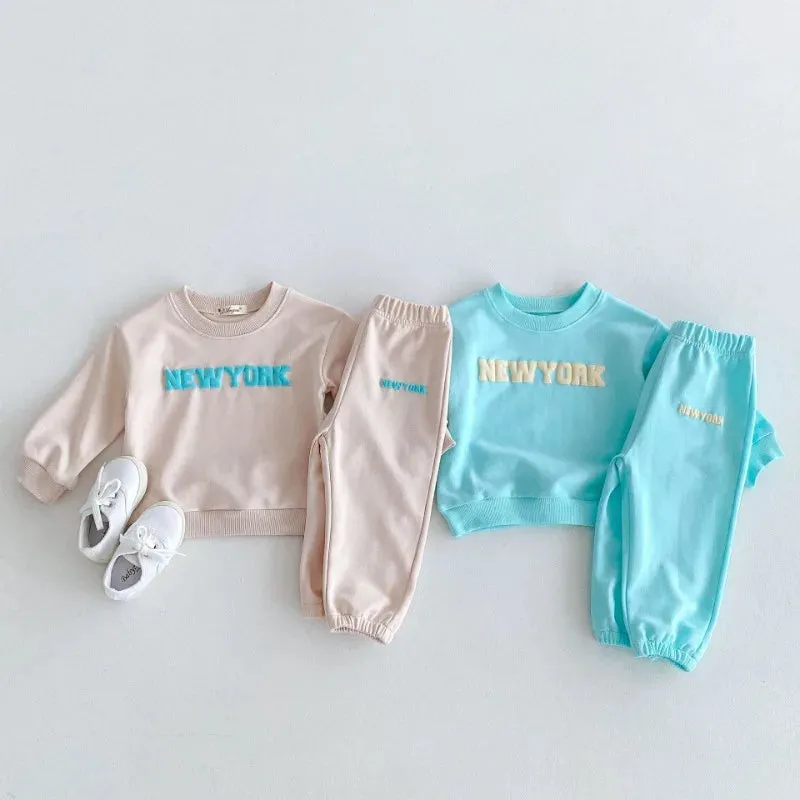 'NEW YORK' Long-Sleeved Jogger Set