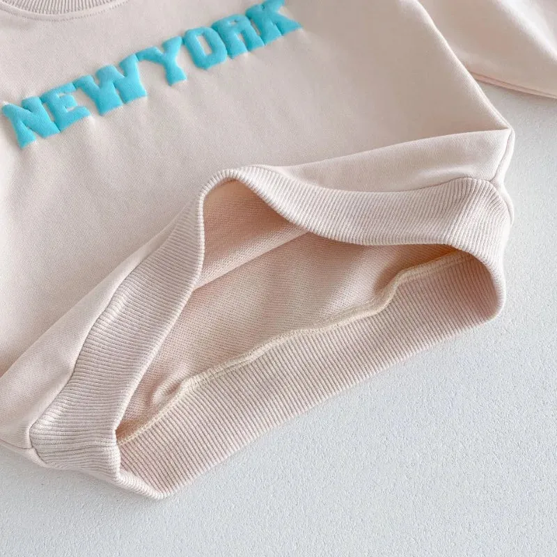 'NEW YORK' Long-Sleeved Jogger Set