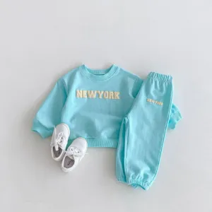 'NEW YORK' Long-Sleeved Jogger Set