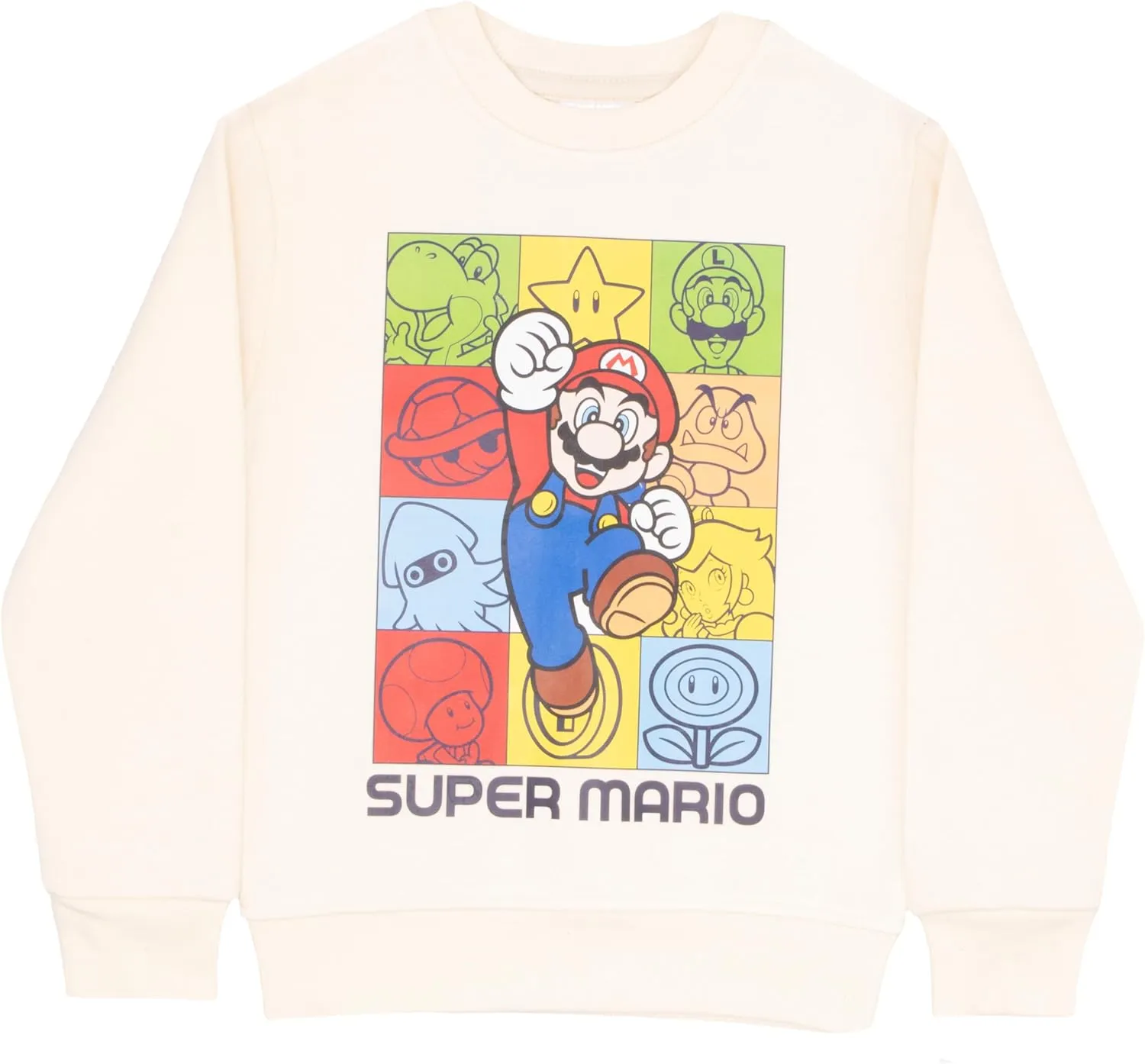 Nintendo Super Mario Brothers Boy's 2-Piece Fleece Long-Sleeved Shirt and Pants Set - Sweatshirt and Joggers Bundle for Kids