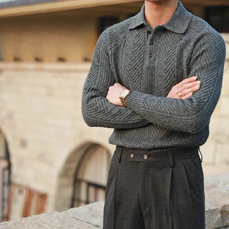 Nordic Knit Lapel Sweater
