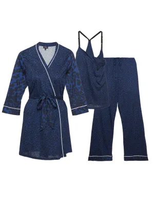 Nursing 3 Piece Set With Print Robe