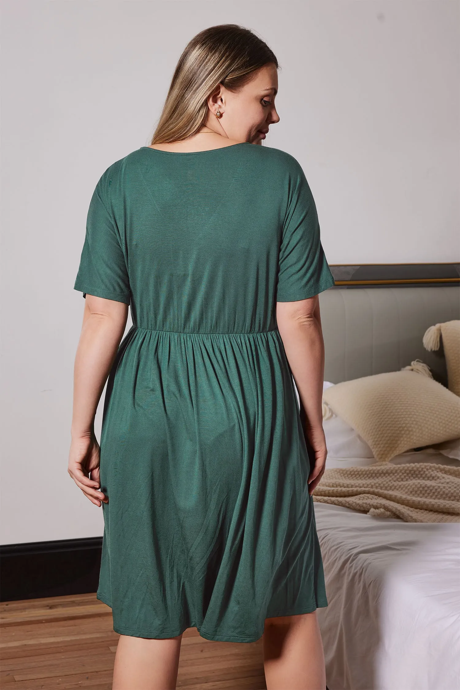 Nursing Nightgown Maternity Breastfeeding Dress