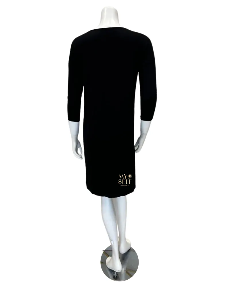 Oh! Zuza Black Tuck Style Modal Lounge Nightshirt