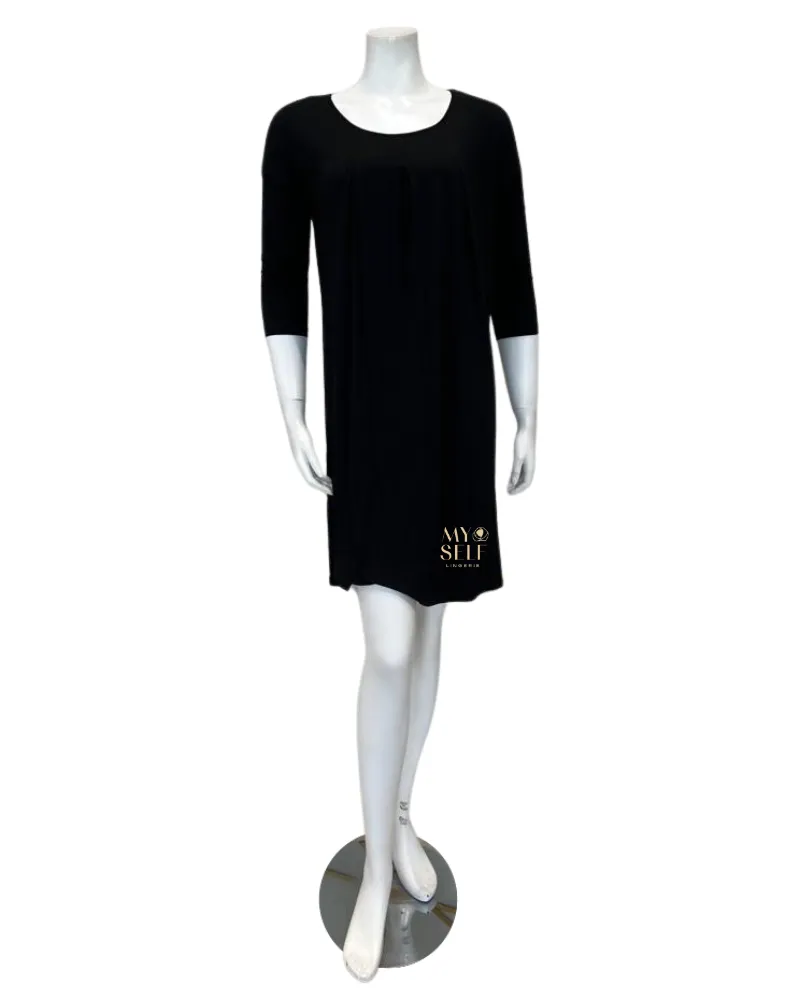 Oh! Zuza Black Tuck Style Modal Lounge Nightshirt