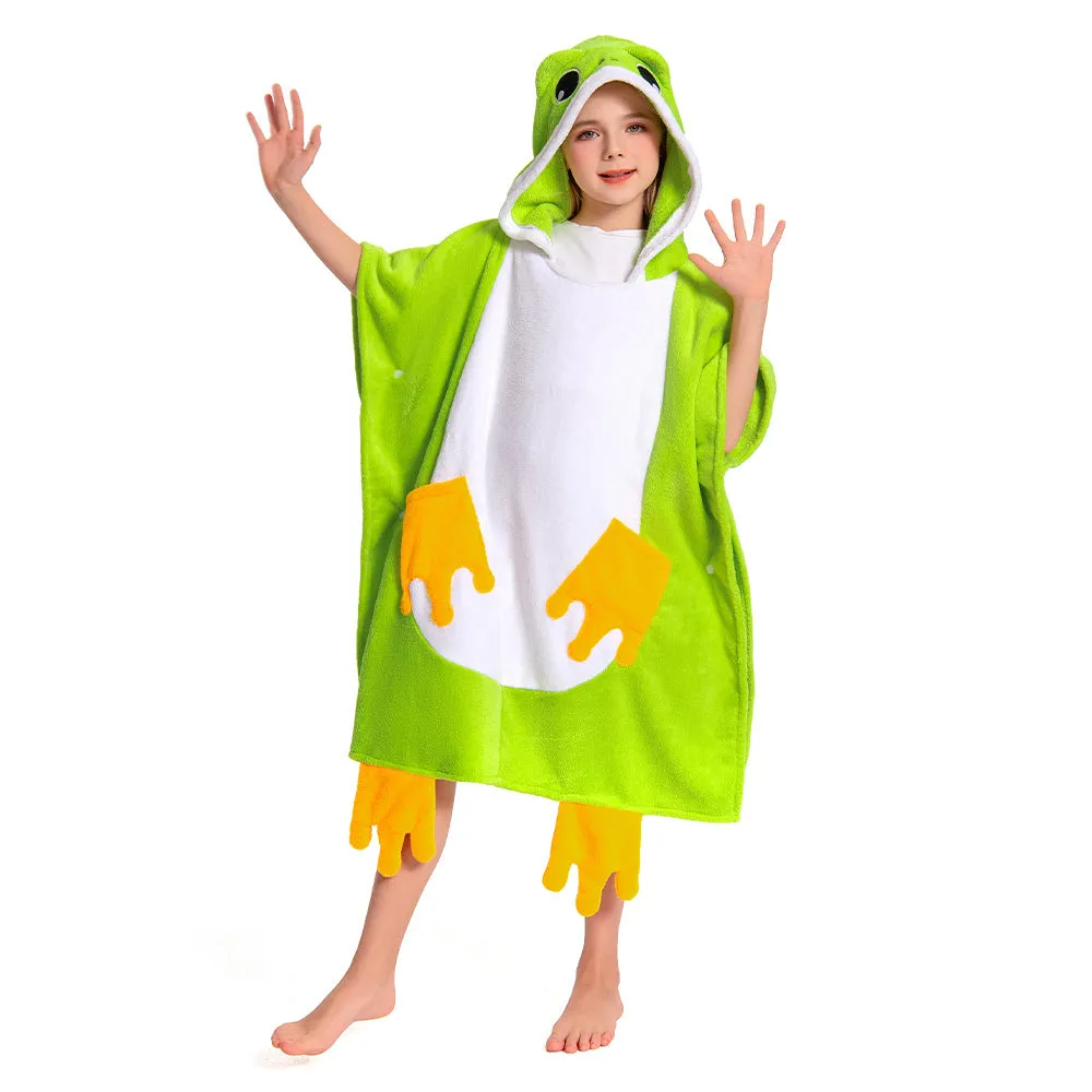 OLAOLA Kids Frog Animal Beach Bath Towels Blanket Plush Soft Coral Fleece Homewear