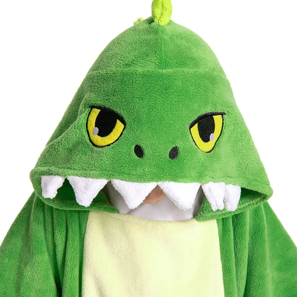 OLAOLA Kids Green Dinosaur Animal Beach Bath Towels Blanket Plush Soft Coral Fleece Homewear