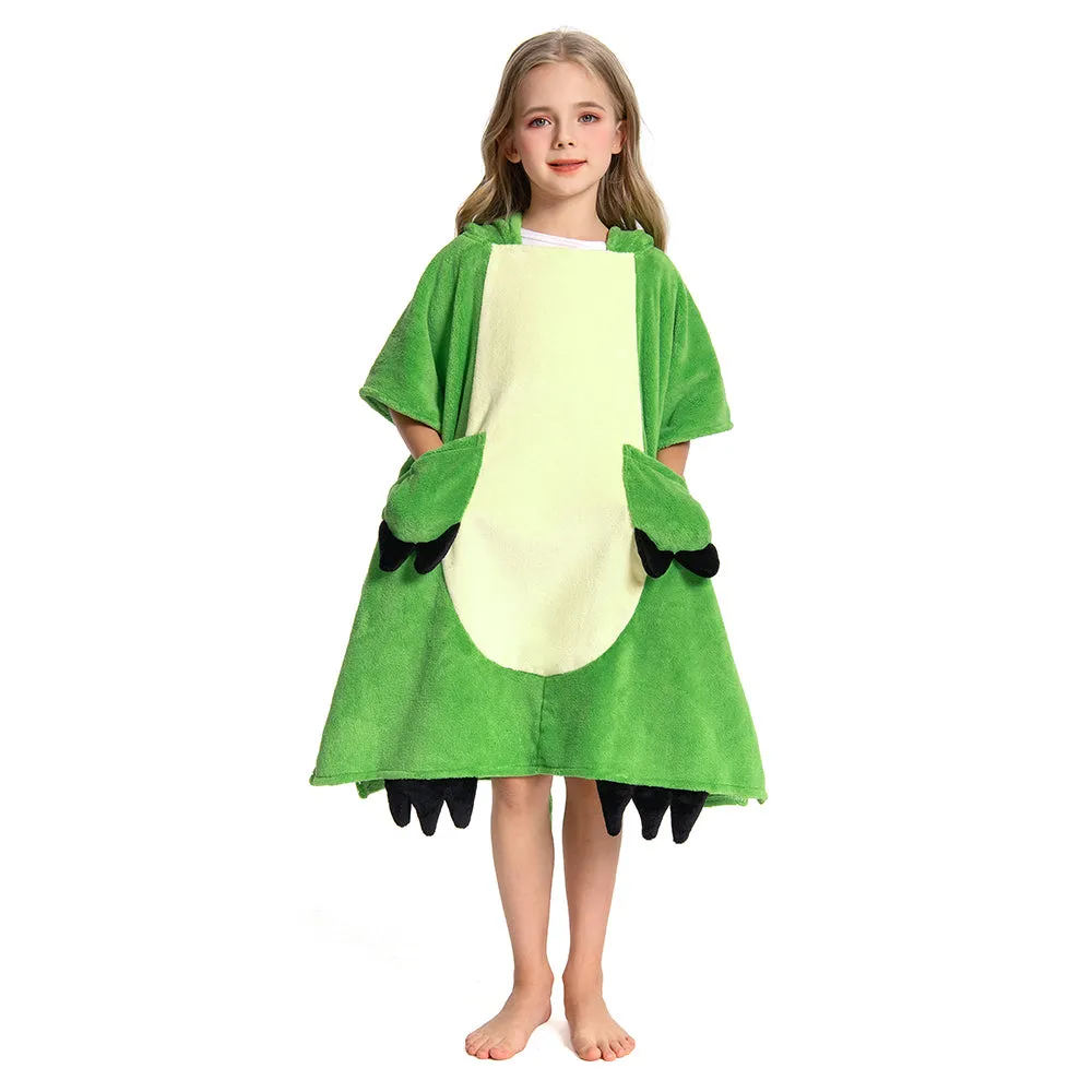 OLAOLA Kids Green Dinosaur Animal Beach Bath Towels Blanket Plush Soft Coral Fleece Homewear