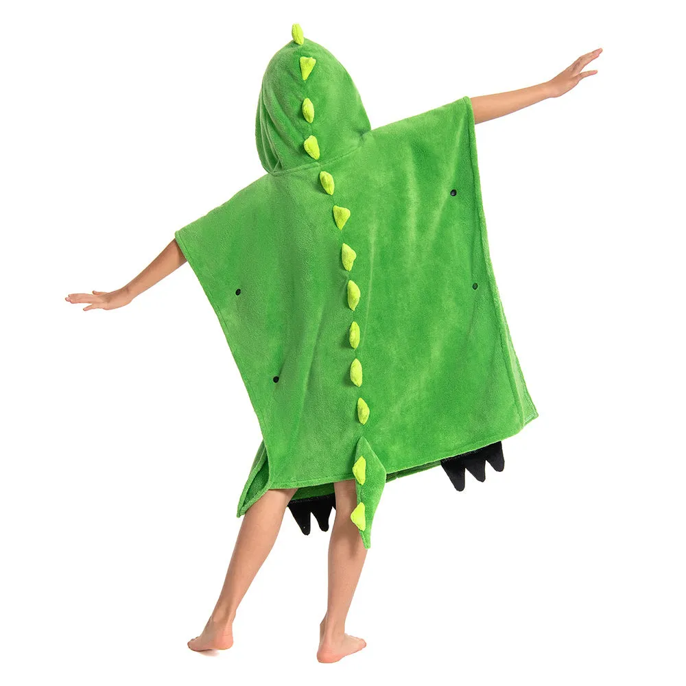 OLAOLA Kids Green Dinosaur Animal Beach Bath Towels Blanket Plush Soft Coral Fleece Homewear