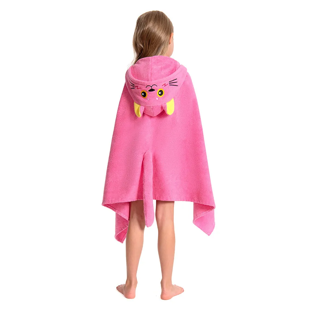 OLAOLA Kids Pink Cat Animal Beach Towels Blanket Plush Soft Absorbent Microfibre Outdoor Homewear
