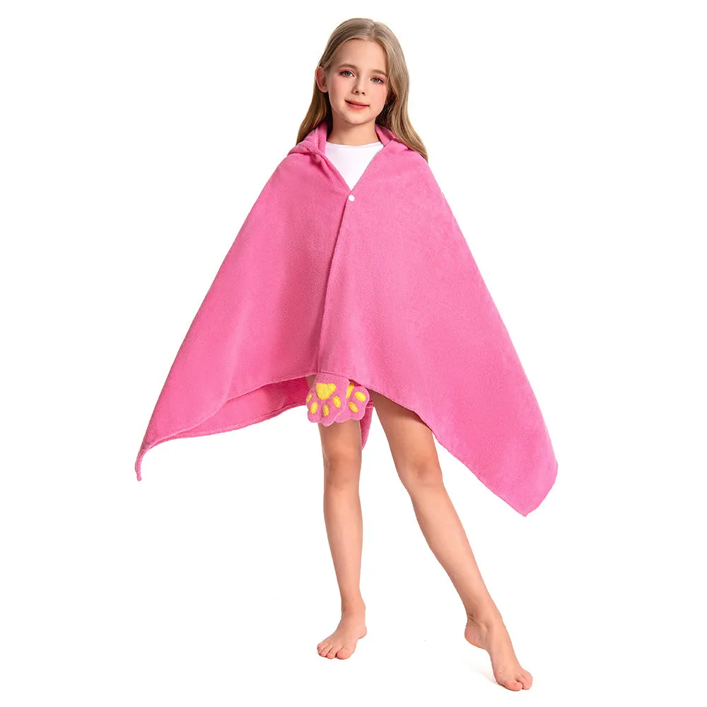 OLAOLA Kids Pink Cat Animal Beach Towels Blanket Plush Soft Absorbent Microfibre Outdoor Homewear