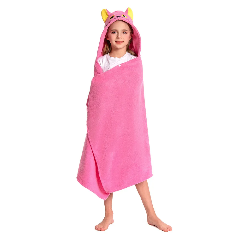 OLAOLA Kids Pink Cat Animal Beach Towels Blanket Plush Soft Absorbent Microfibre Outdoor Homewear