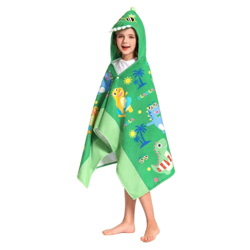 OLAOLA Kids Printed Beach Dinosaur Animal Beach Towels Blanket Plush Soft Absorbent Microfibre Outdoor Homewear