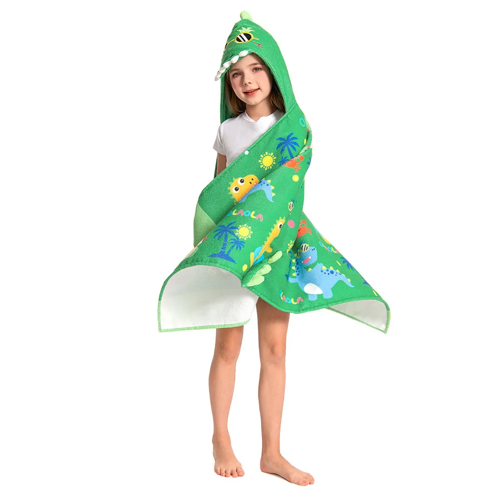 OLAOLA Kids Printed Beach Dinosaur Animal Beach Towels Blanket Plush Soft Absorbent Microfibre Outdoor Homewear