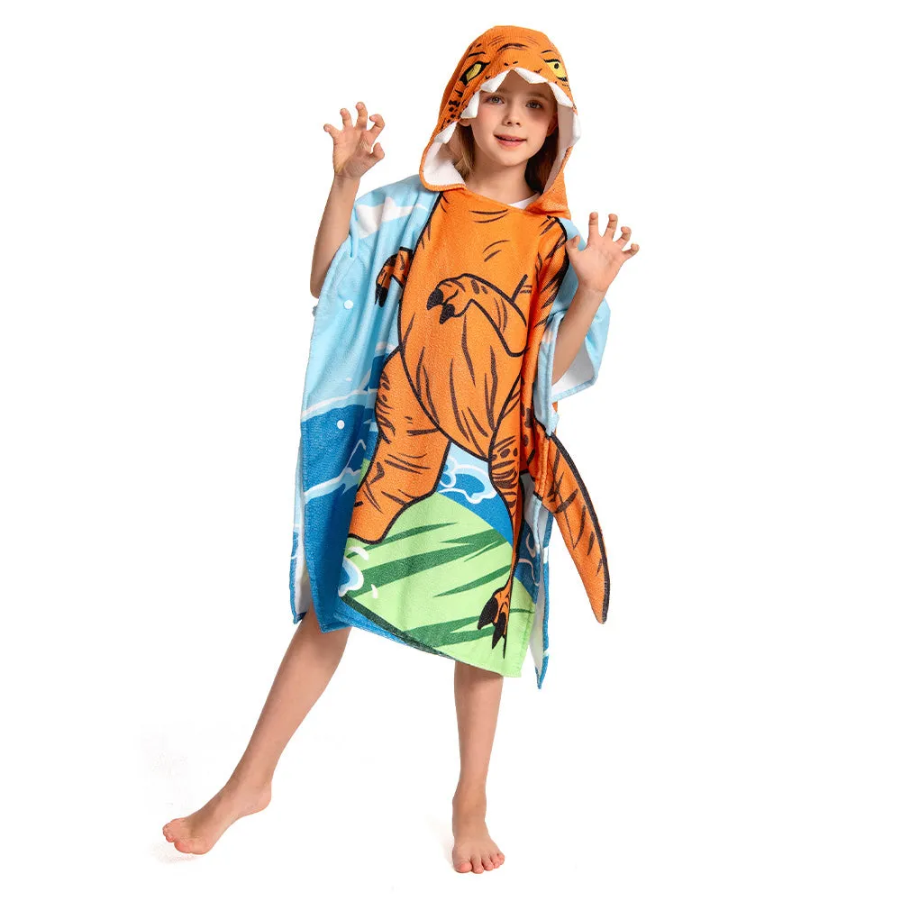 OLAOLA Kids Printed Dinosaur Tyrannosaurus Animal Beach Towels Blanket Plush Soft Absorbent Microfibre Outdoor Homewear
