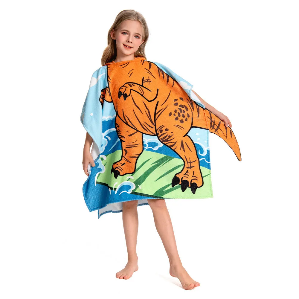 OLAOLA Kids Printed Dinosaur Tyrannosaurus Animal Beach Towels Blanket Plush Soft Absorbent Microfibre Outdoor Homewear