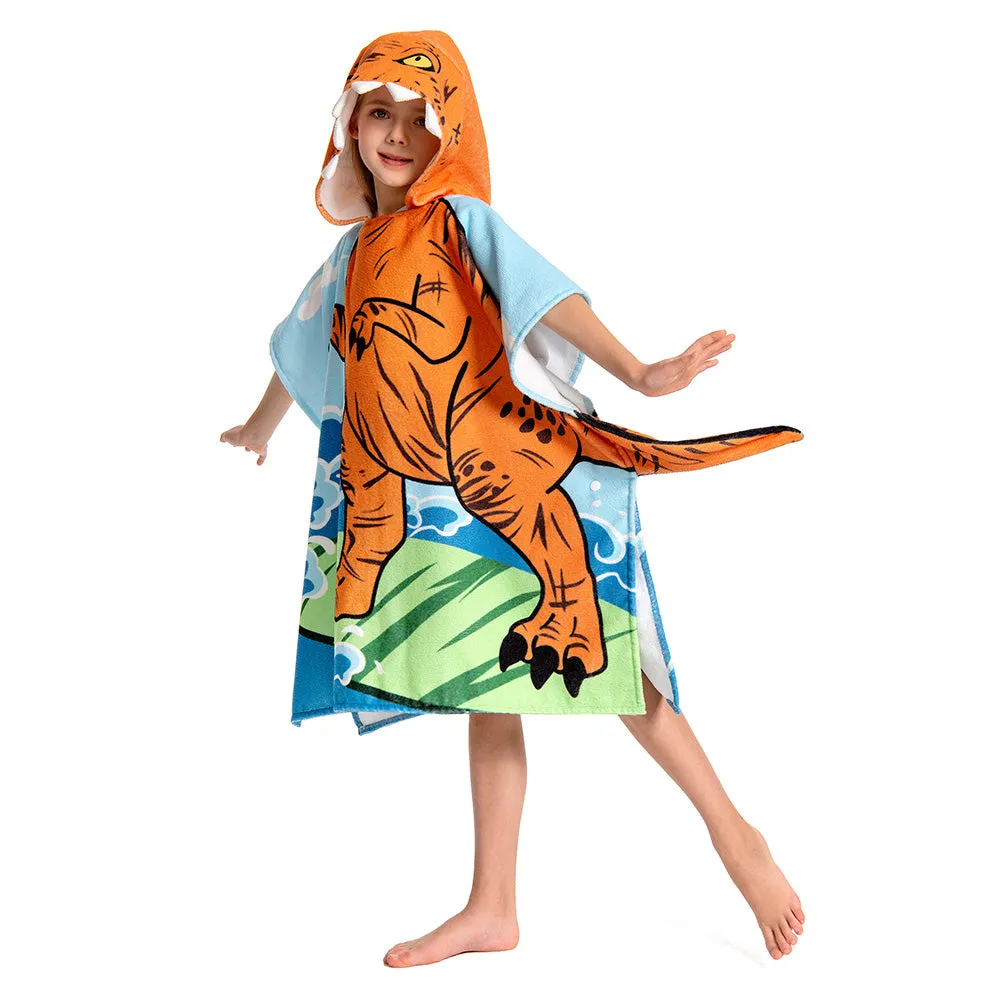 OLAOLA Kids Printed Dinosaur Tyrannosaurus Animal Beach Towels Blanket Plush Soft Absorbent Microfibre Outdoor Homewear