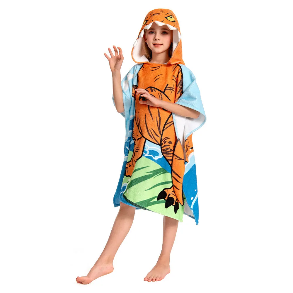 OLAOLA Kids Printed Dinosaur Tyrannosaurus Animal Beach Towels Blanket Plush Soft Absorbent Microfibre Outdoor Homewear