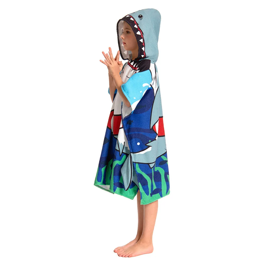 OLAOLA Kids Printed Shark Animal Beach Towels Blanket Plush Soft Absorbent Microfibre Outdoor Homewear