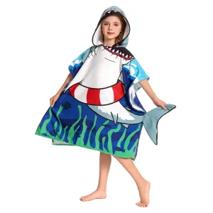 OLAOLA Kids Printed Shark Animal Beach Towels Blanket Plush Soft Absorbent Microfibre Outdoor Homewear