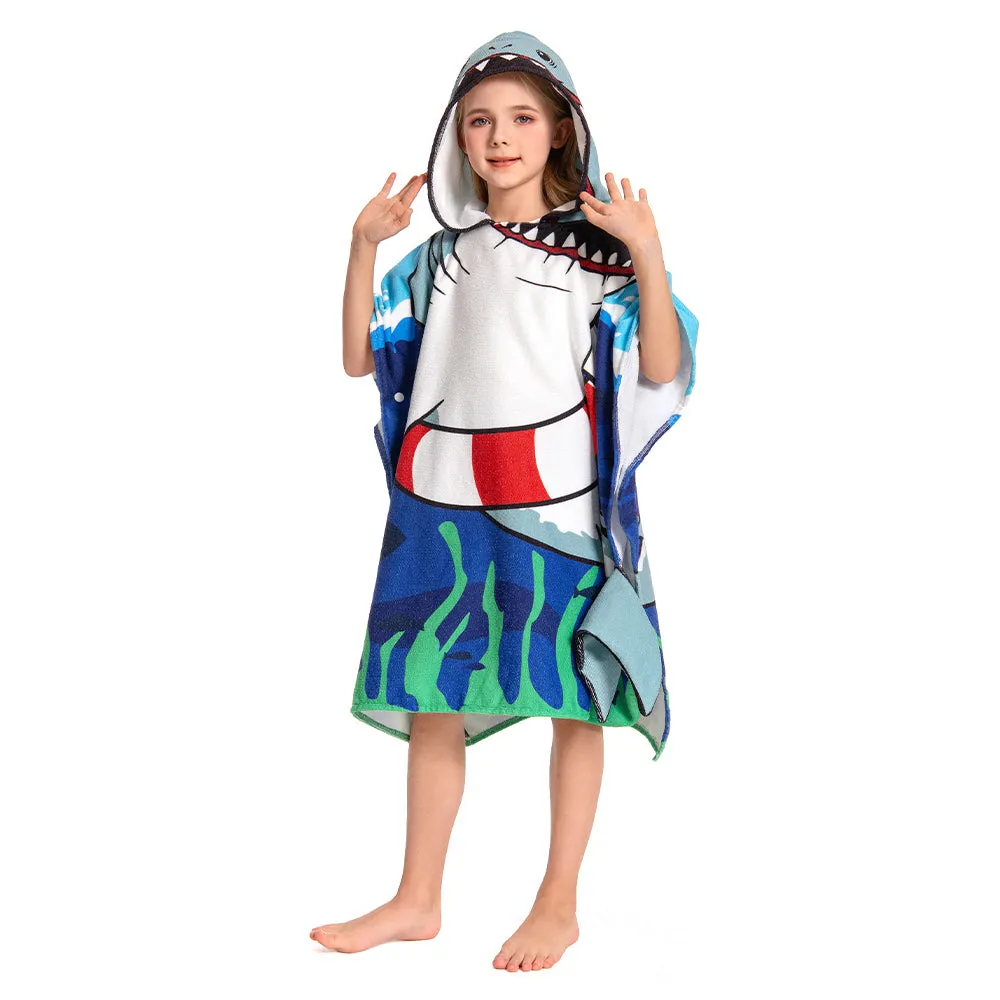 OLAOLA Kids Printed Shark Animal Beach Towels Blanket Plush Soft Absorbent Microfibre Outdoor Homewear