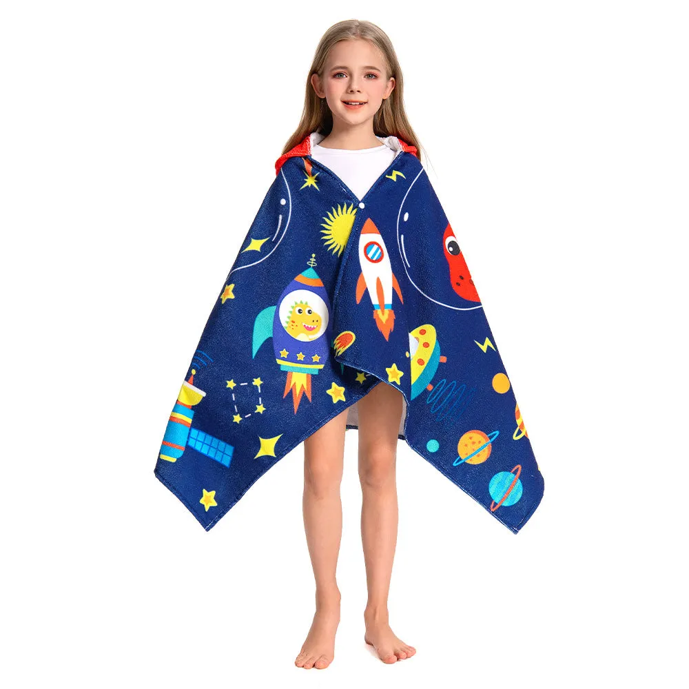 OLAOLA Kids Printed Space Dinosaur Animal Beach Towels Blanket Plush Soft Absorbent Microfibre Outdoor Homewear