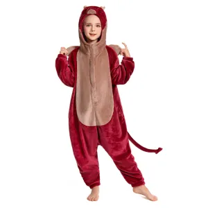 OLAOLA Kids Red Dragon Animal Onesie Plush Soft Flannel Warm Home Pajamas One-Piece Sleepwear