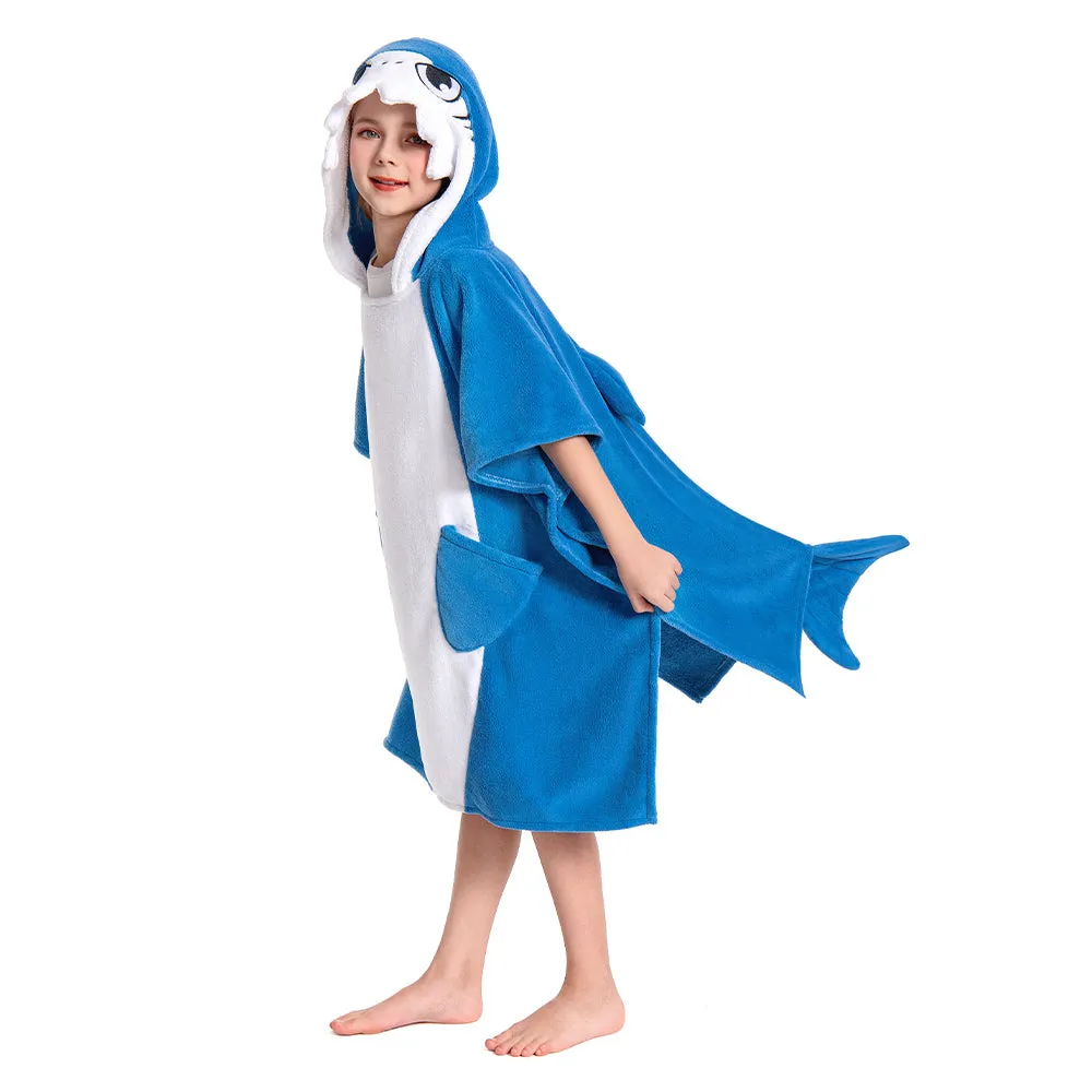 OLAOLA Kids Shark Animal Beach Bath Towels Blanket Plush Soft Coral Fleece Homewear