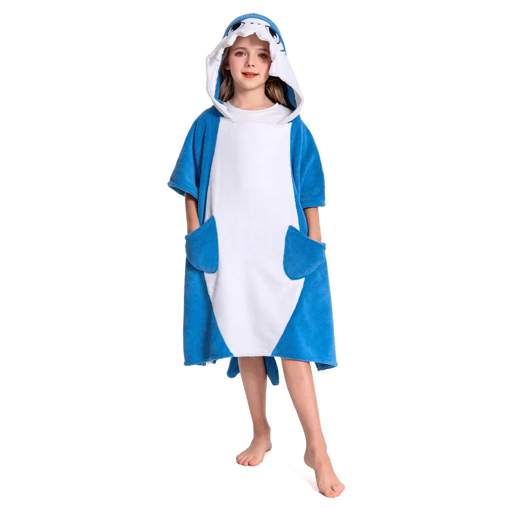 OLAOLA Kids Shark Animal Beach Bath Towels Blanket Plush Soft Coral Fleece Homewear