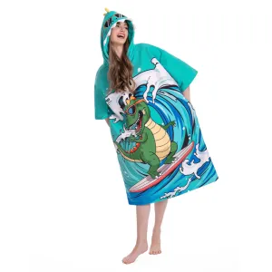 OLAOLA Unisex Adult Printed Wave Dinosaur Animal Beach Towels Blanket Poncho Plush Soft Absorbent Microfibre Outdoor Homewear
