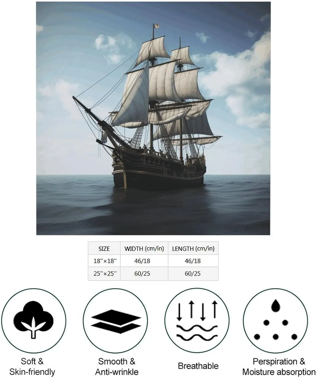 Old Sailing Ship Silk Scarf Head Scarf Silk Scarf for Women Satin Scarf Silk Head Scarf Silk Hair