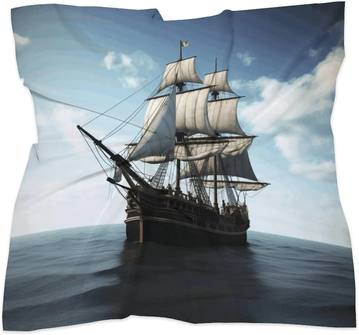 Old Sailing Ship Silk Scarf Head Scarf Silk Scarf for Women Satin Scarf Silk Head Scarf Silk Hair