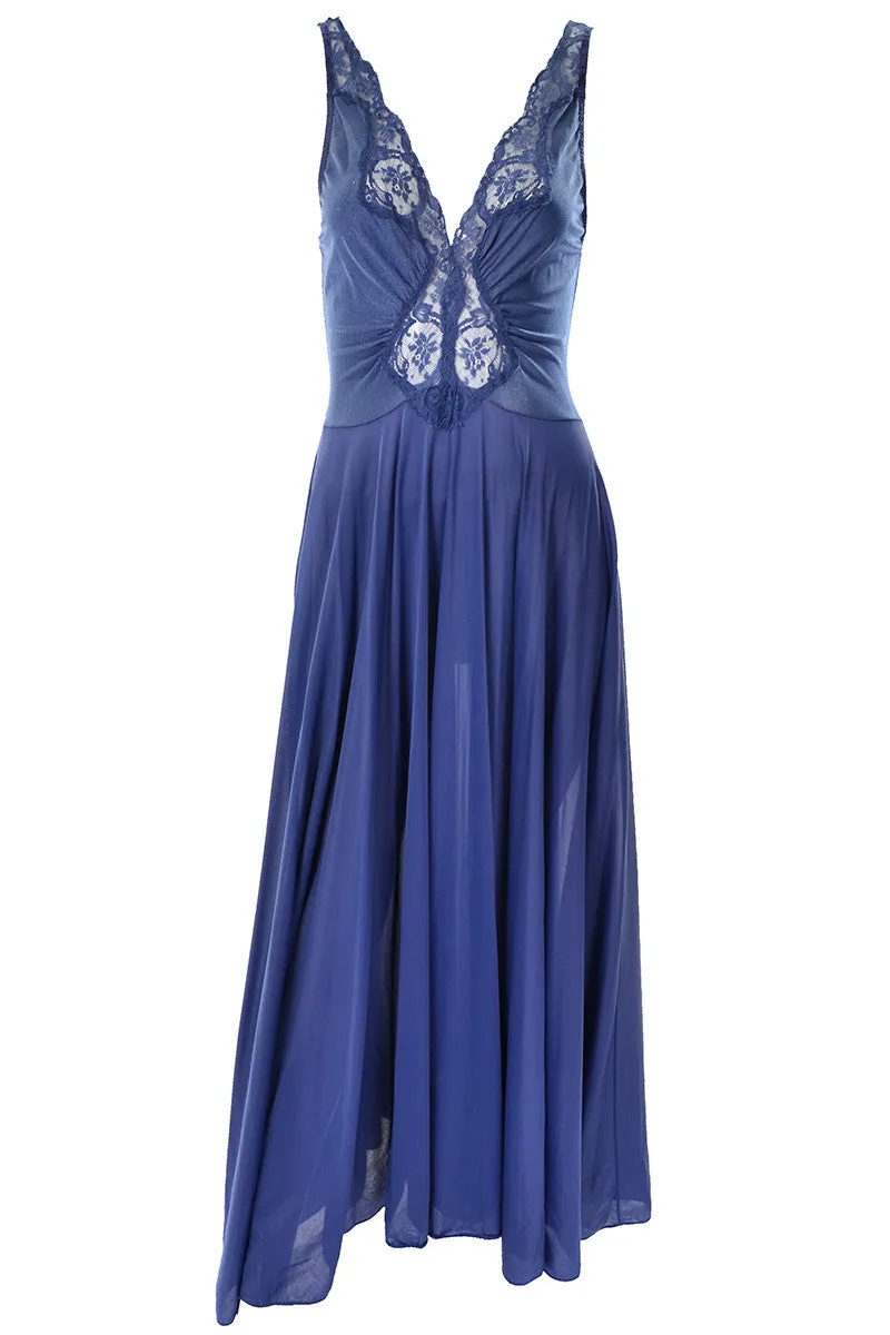 Olga Full Sweep Vintage Nightgown Lace Trim
