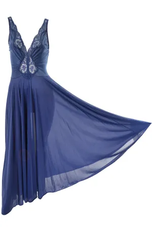 Olga Full Sweep Vintage Nightgown Lace Trim