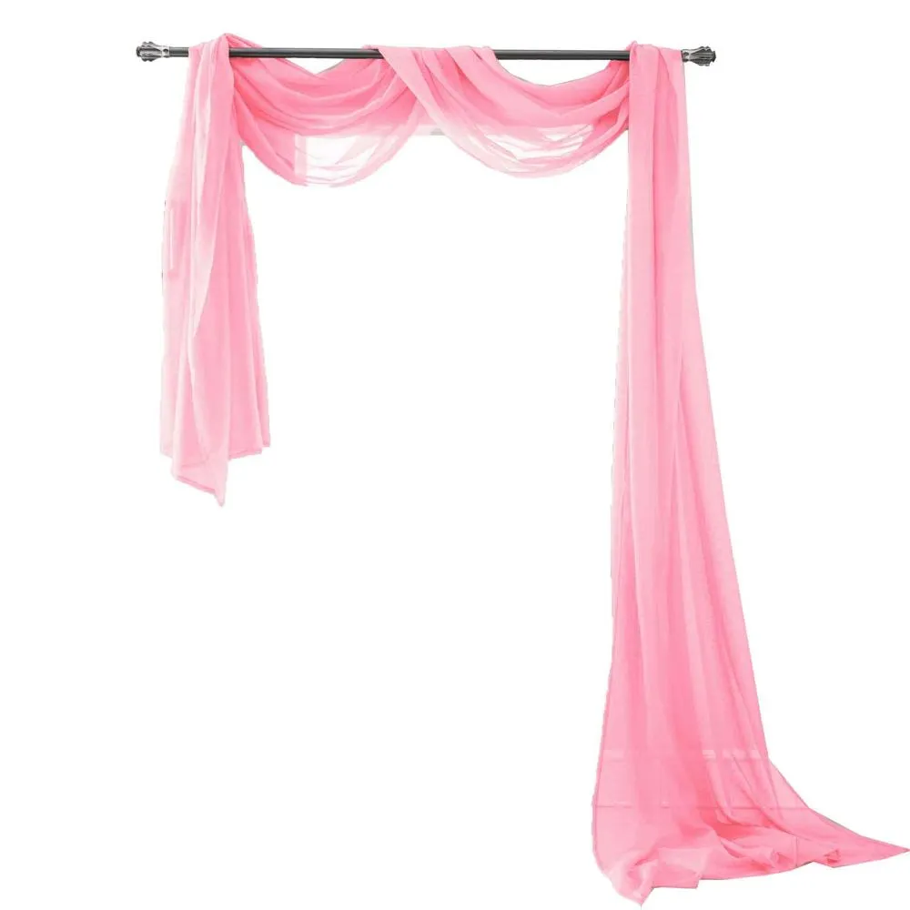 Olivia Gray Celine Decorative Sheer Curtain Scarf for Bedroom, Kitchen, Living Room, Dining Room & More - Machine Washable Sheer Curtain Drape Scarf - 55-inch x 216-inch