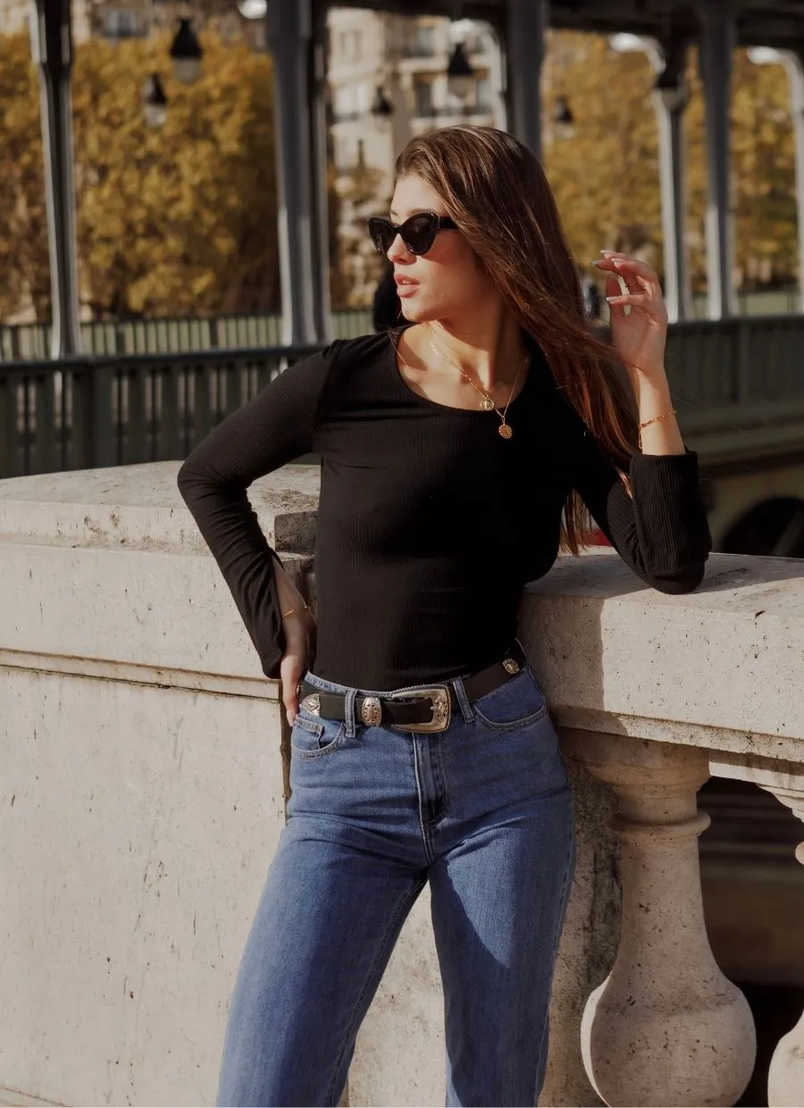Olivia Longsleeve Modal - Black