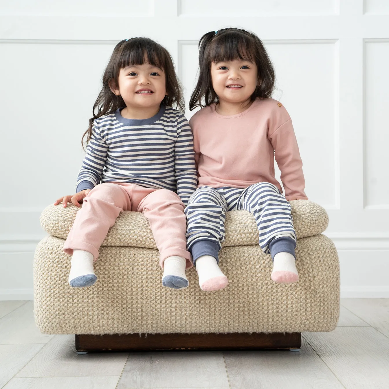 Organic Cotton Toddler Folkstone Grey Stripes Pajama Set