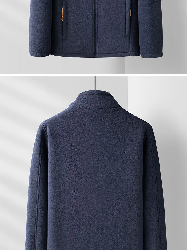 Outdoor Polar Fleece Men's Autumn And Winter Thickening Double-sided Shell Jacket Cardigan