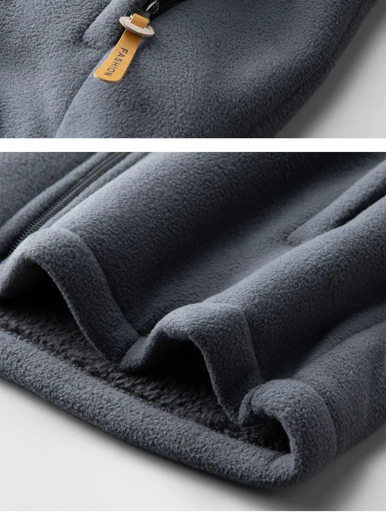 Outdoor Polar Fleece Men's Autumn And Winter Thickening Double-sided Shell Jacket Cardigan